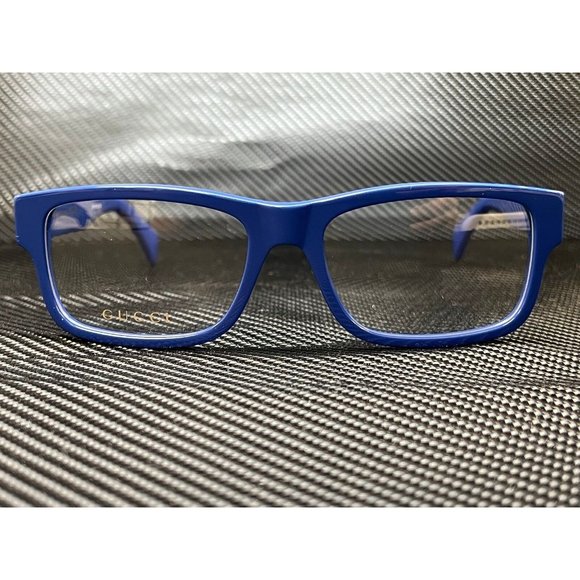 Gucci Blue Rectangle Mens Eyeglasses - Picture 2 of 4
